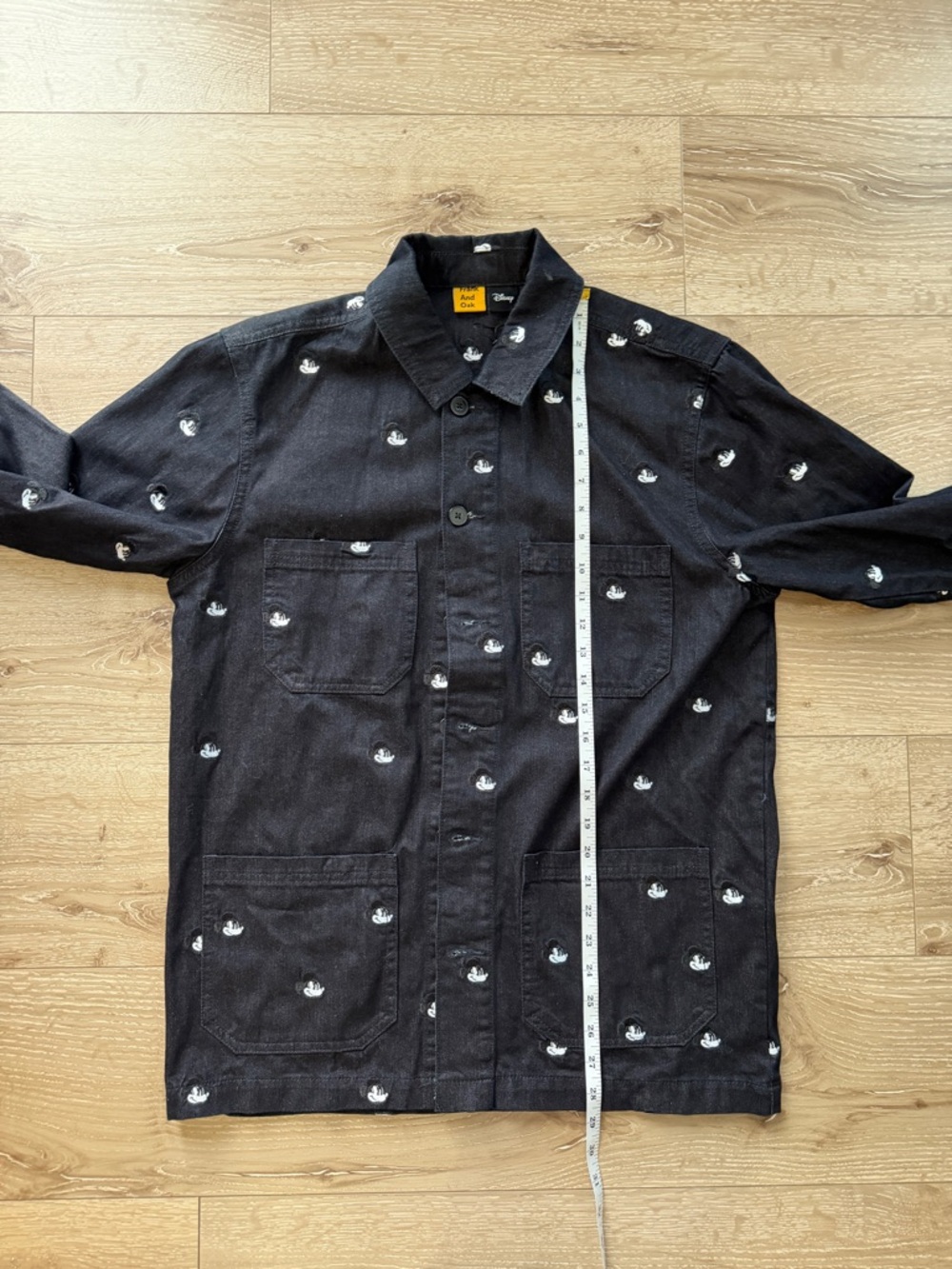 Men's Disney Mickey Black Embroidered Cotton Jacket - Picture 5 of 7